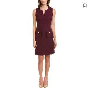 NWT Karl Lagerfeld Paris Purple Tweed Sheath Dress